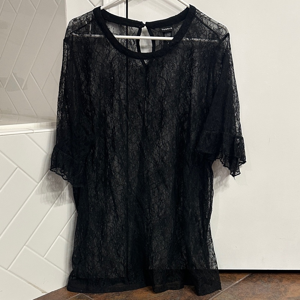 Torrid Black Lace Blouse